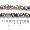 Electroplated Natural Botswana Agate Round Beads Strands G-L598-A03-02-5