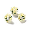 Luminous Polymer Clay Rhinestone Floral Ball Beads CLAY-U002-01B-2