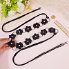 1Pc Imitation Leather Flower Brass Ring Link Chain Waist Belly Chains Belts for Women AJEW-CL0001-49B-3