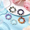 5Pcs 5 Styles Natural White Jade & Indian Agate & Lapis Lazuli & Red Aventurine & Opalite Stretch Rings RJEW-JR00760-2