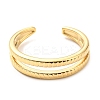 304 Stainless Steel Textured Open Cuff Ring for Women RJEW-C016-18G-2