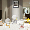 3Pcs 3 Colors Branch Crystal Ball Display Stand Alloy Metal Base ODIS-BC0001-09-6