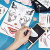 9 Sheets 9 Styles Halloween Temporary Face Tattoos STIC-WH0003-005-3