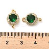 Brass Pave Cubic Zirconia Connector Charms KK-D093-09G-04-3