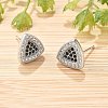 Brass Micro Pave Cubic Zirconia Stud Earrings for Women EJEW-G428-11P-03-1