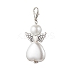 50Pcs ABS Plastic Imitation Pearl & Glass Pearl Heart Angel Pendant Decorations HJEW-JM03498-01-2