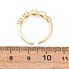Heart Brass Micro Pave Cubic Zirconia Cuff Rings for Women RJEW-L334-03G-5
