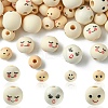 140Pcs 7 Styles  Printed Wood Beads WOOD-YW0001-14-1
