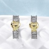 Brass Micro Pave Clear Cubic Zirconia Hoop Earrings EJEW-H158-20A-GP-2