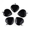 Natural Obsidian Pendants X-G-S364-006F-1