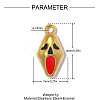 304 Stainless Steel with Enamel Charms SA-OY001-89G-2