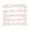 5Pcs 5 Style Natural Rose Quartz Chips Stretch Bracelets Set BJEW-JB09551-02-2