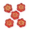 Baking Paint and Golden Metal Enlaced Glass Beads DGLA-T004-09H-1