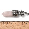Natural Rose Quartz Faceted Bullet Pointed Dowsing Pendulums G-B149-14AS-08-3