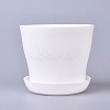 Plastic Plant Pots with Saucers AJEW-WH0112-01G-1
