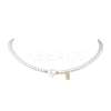 Brass Micro Pave Grade AAA Cubic Zirconia Letter Pendant Necklaces NJEW-JN04771-05-1