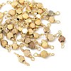 Glass Faceted Hexagon Connector Charms KK-C097-07G-02-1