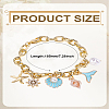 Summer Beach Starfish & Shell Shaped Alloy Enamel & ABS Plastic Imitation Pearl Charm Bracelets BJEW-LP00001-2