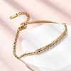 304 Stainless Steel Rhinestone Link Bracelets BJEW-P369-01G-3