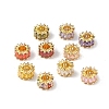 Rack Plating Brass Micro Pave Cubic Zirconia Beads KK-C019-01G-1