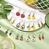 10 Pairs 10 Styles Fruit Alloy Enamel Dangle Earrings for Women EJEW-JE05905-2