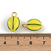 304 Stainless Steel Yellow Enamel Star Fruit Pendants STAS-P410-21G-3