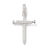 Rack Plating Brass Micro Pave Clear Cubic Zirconia Pendants KK-B092-05P-1