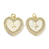 Brass Micro Pave Clear Cubic Zirconia Pendants KK-L213-015G-1