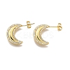 Brass Micro Pave Clear Cubic Zirconia Stud Earrings for Women EJEW-U056-03G-4