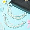 2Pcs 2 Styles White ABS Imitation Pearl Round Beaded Bag Extender Chains AJEW-CJ00010-6