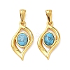 304 Stainless Steel with Synthetic Turquoise Pendants STAS-L309-21I-G-1