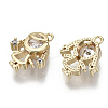 Brass Micro Pave Cubic Zirconia Charms KK-N232-47-NF-2