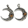 Natural Tiger Eye Pendants G-P547-04AS-02-1