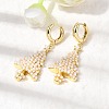 Christmas Brass Dangle Stud Earrings EJEW-L306-05G-2