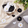 60Pcs 4 Style Sunflower & Love Heart Shape Computerized Embroidery Cloth Iron on/Sew on Patches DIY-GF0006-77-4