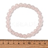 Natural Pink Mangano Calcite Beads Stretch Bracelet for Women BJEW-JB06715-3