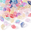 66Pcs 11 Colors Transparent Spray Paint Glass Beads GLAA-TA0003-18-3