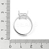 Rectangle Adjustable 925 Sterling Silver Solitaire Ring Settings STER-G042-08P-4