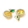 Brass Micro Pave Cubic Zirconia Charms LS-KK-F872-12G-2