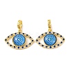 Rack Plating Brass Micro Pave Cubic Zirconia Pendant KK-H486-20G-03-1