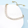 304 Stainless Steel Pave Clear Cubic Zirconia Tennis Bracelets BJEW-G754-03G-02-3