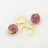 Dangling Round Ball Resin Rhinestone Earrings EJEW-J080-22G-2
