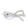 Rack Plating Brass Pave Clear Cubic Zirconia Bowknot Links KK-M282-30P-1