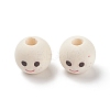 (Defective Closeout Sale: Wood Textured and Stain) Natural Wood Printed European Beads LS-WOOD-XCP0001-66-2