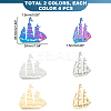 12Pcs 3 Colors 201 Stainless Steel Pendant STAS-UN0045-13-3