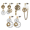 3 Set 3 Style Alloy Toothed Wheel Asymmetrical Earrings EJEW-FI0001-93-1