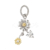 925 Sterling Silver Pave Clear Cubic Zirconia Flower Pendants STER-G047-01A-1