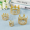 4Pcs 4 Styles Crown Zinc Alloy Cake Decoration AJEW-CP0008-84G-3