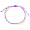 Glass & Brass Beads Braided Bead Bracelets ZQ2730-5