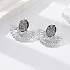 Rhodium Plated Fan Shape Alloy Stud Earring for Women MW7420-2-1